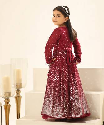 Marron embroidered lehenga choli set 2