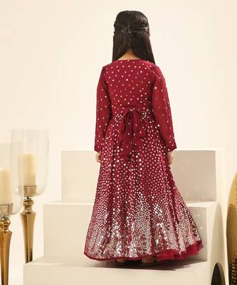 Marron embroidered lehenga choli set 4