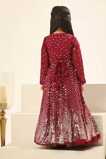 Marron embroidered lehenga choli set