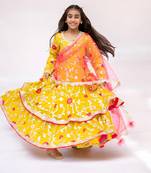 Yellow gota embroidered anarkali