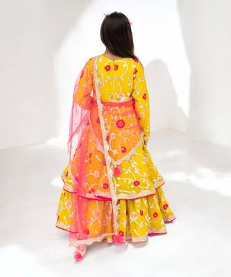 Yellow gota embroidered anarkali 3