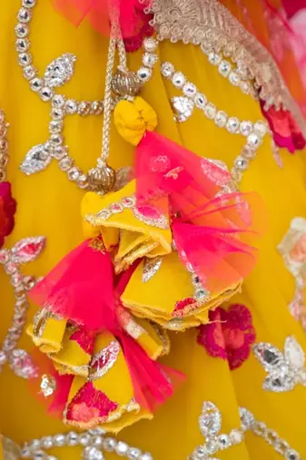 Yellow gota embroidered anarkali
