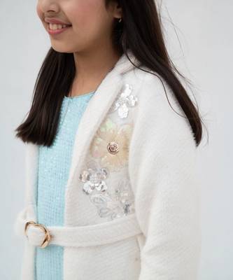 Blue sequence dress with jacket 3