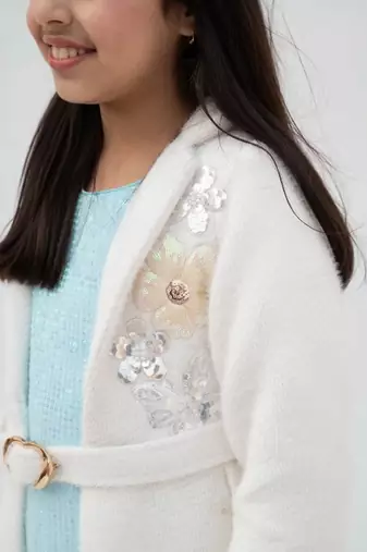 Blue sequence dress with jacket