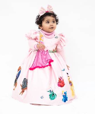 Baby pink satin gown 1