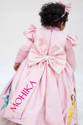 Baby pink satin gown