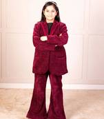 Maroon corduroy coat set     winter classic