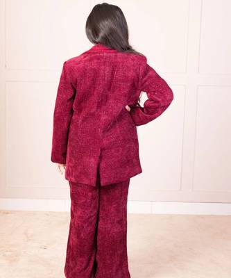 Maroon corduroy coat set     winter classic 2