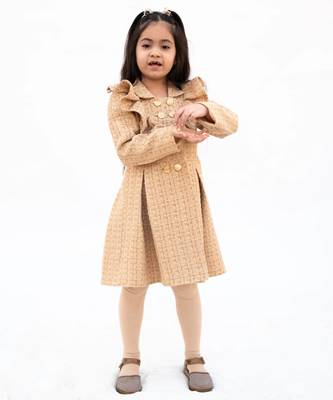 Beige tweed frock 2
