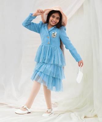 Blue tweed frock 2