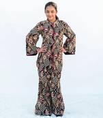 Black embroidered jacket & pant set