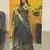 Floral print cotton silk saree with green border