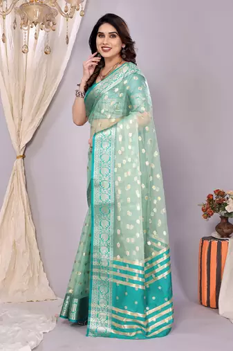 Sky wovenkanchipuram art silk handloom saree with blouse