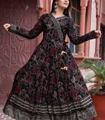 Jaipuri Ethnic Rayon Printed Designer Flared Anarkali Kurti For Womens & Girls