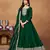 Green embroidery art silk anarkali suit