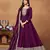 Magenta embroidery art silk anarkali suit