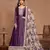 Purple embroidery art silk anarkali suit