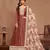 Brown embroidery art silk anarkali suit