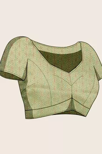 pista organza zari woven saree with unstitched blouse piece