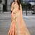 peach organza zari woven saree with unstitched blouse piece