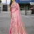 pink organza zari woven saree with unstitched blouse piece