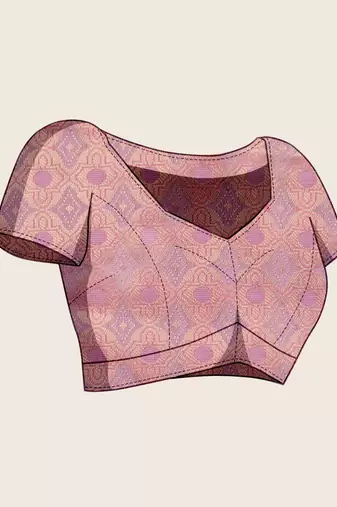 pink organza zari woven saree with unstitched blouse piece