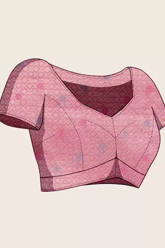 pink organza zari woven saree with unstitched blouse piece