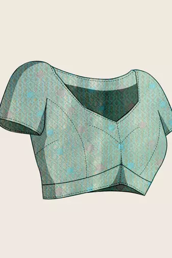 sky blue organza zari woven saree with unstitched blouse piece