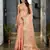 peach organza zari woven saree with unstitched blouse piece