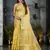 yellow organza zari woven saree with unstitched blouse piece