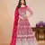 Red embroidery net anarkali suit