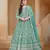 Sea green embroidery net anarkali suit