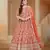 Orange embroidery net anarkali suit