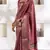 maroon silk blend woven saree with unstitched blouse piece
