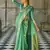 turquoise tissue silk woven saree with unstitched blouse piece