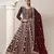 Maroon embroidery faux georgette anarkali suit