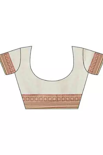 off-white soft silk woven saree with unstitched blouse piece