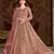 Peach embroidery net anarkali suit