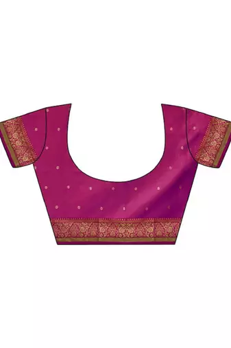 pink tissue silk blend woven saree with unstitched blouse piece