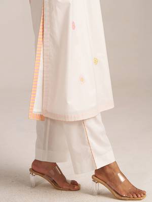 Ivory and multi color embroidered floral co-ord set 4
