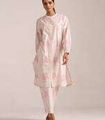 Powder pink and ivory pure cotton co-ord set