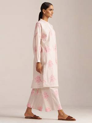 Powder pink and ivory pure cotton co-ord set 3