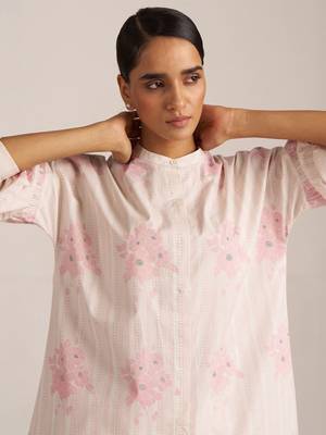Powder pink and ivory pure cotton co-ord set 4