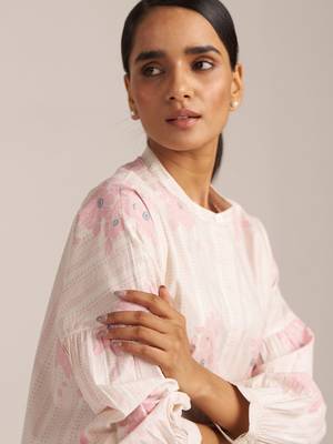 Powder pink and ivory pure cotton co-ord set 5
