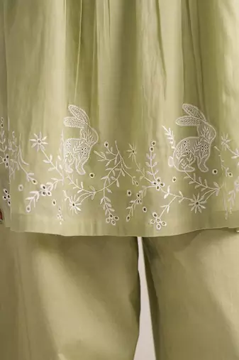 Sage green embroidered co-ord set