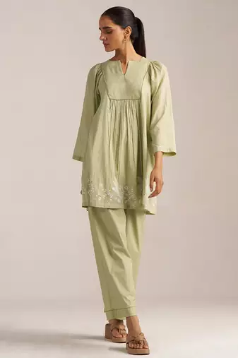 Sage green embroidered co-ord set