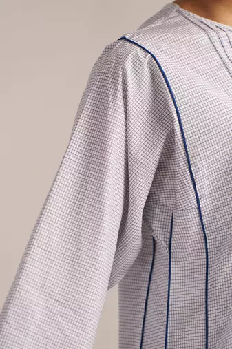 Blue checkered printed Kurta set