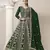 Green embroidery faux georgette anarkali suit