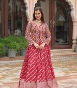 red Women's designer co-ord set lehenga with peplum