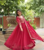 Readymade gown with dupatta for women